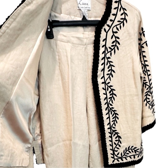 Linea by Louis Dell’Olio Size L 100% Linen Back Zip Stretch Waist Side Pockets - Picture 9 of 9